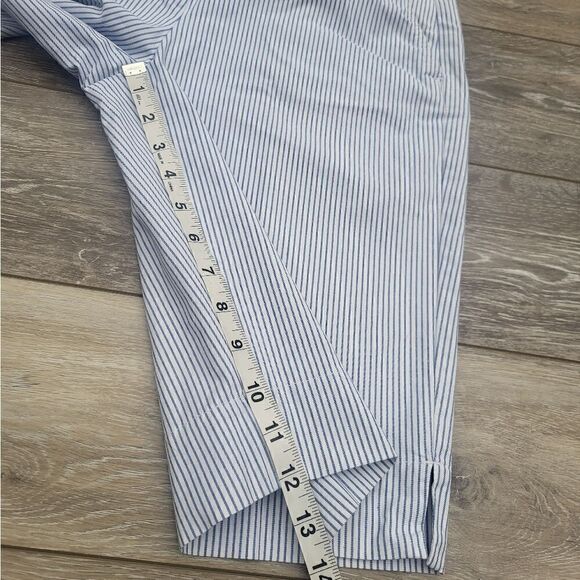 Talbots coastal colored burmuda shorts size 2 petite cotton blue white striped - Picture 10 of 11